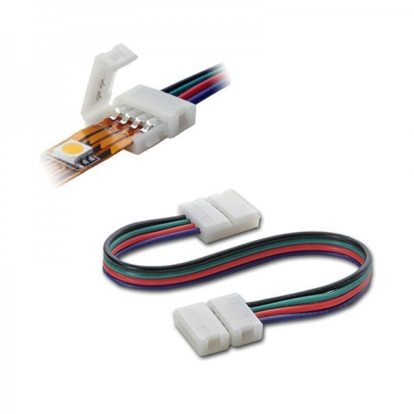 Klip napájacia spojka pre viacfarebné RGB LED pásiky, obojstranná, šírka 10 mm